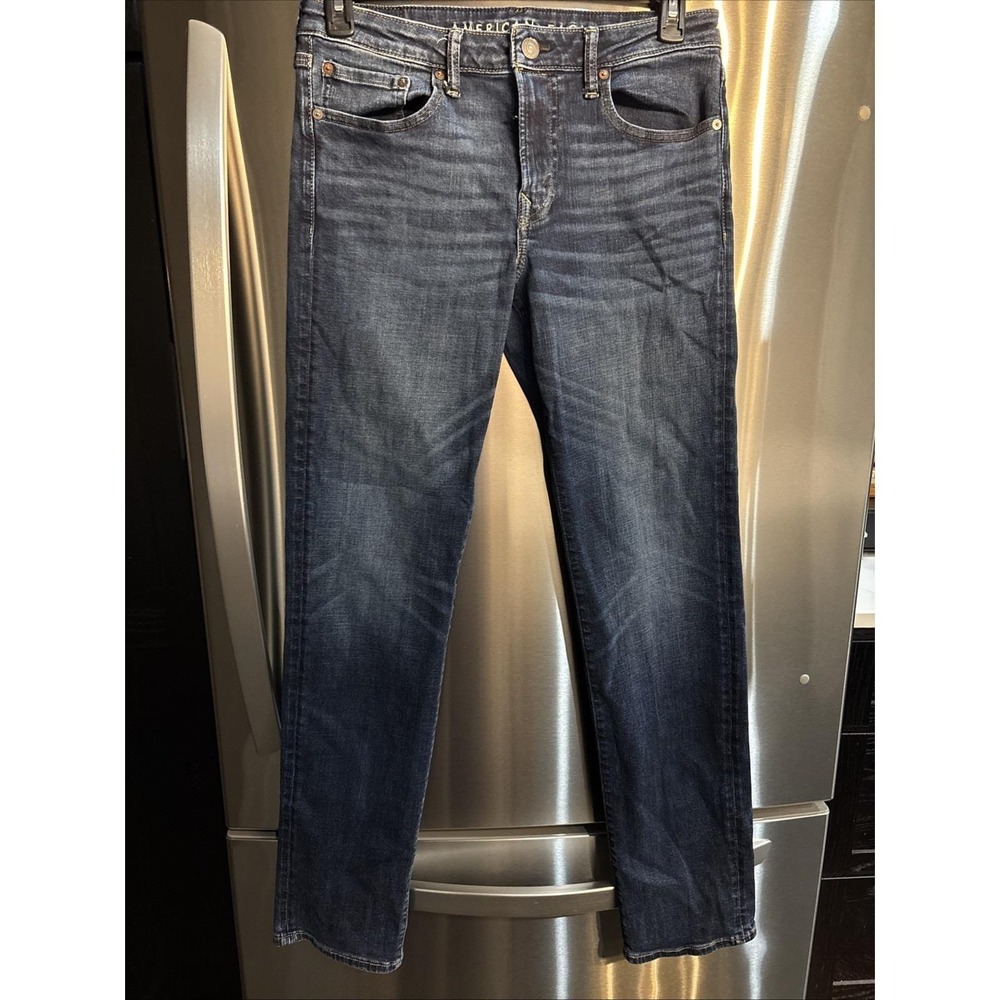 American Eagle Men's Jeans Size 32 x 36 Blue Slim Airflex Denim Jean Pants Dark